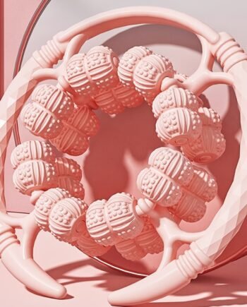 32-Roller Ring Leg Massager – Deep Tissue Fascia Relaxation & Muscle Recovery Tool (Pink)