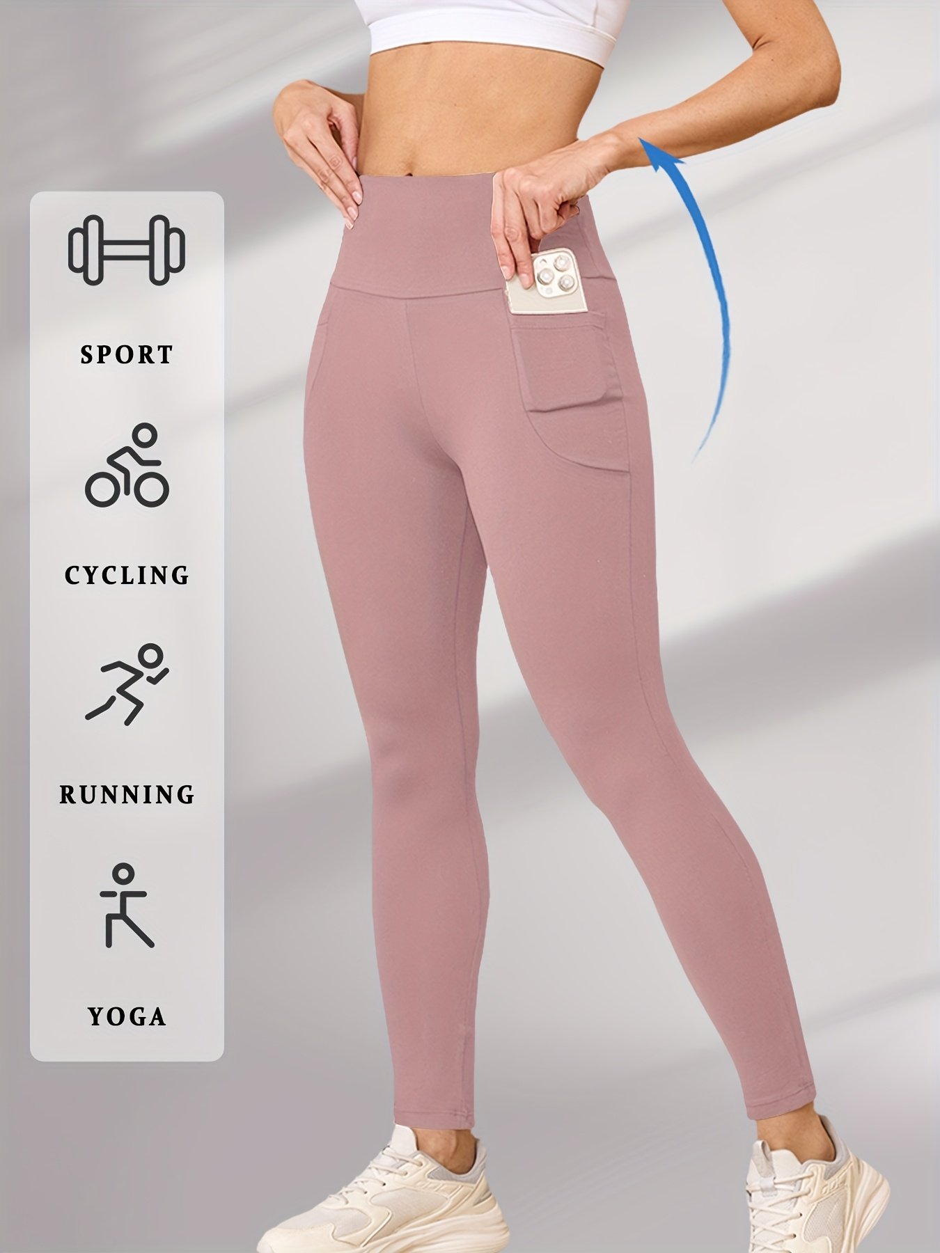 Women's Super Soft High-Waisted Leggings with Pockets – Tummy Control Yoga & Running Pants