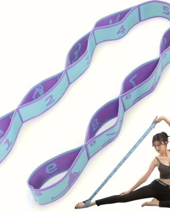 Eight-Grid Numbered Yoga Resistance Band – Stretching & Strength Training Band (Purple)