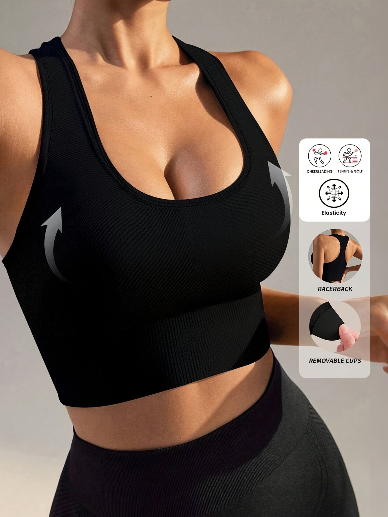 Women's Premium Sports Bra – High-Quality Supportive Activewear Bra (Black)