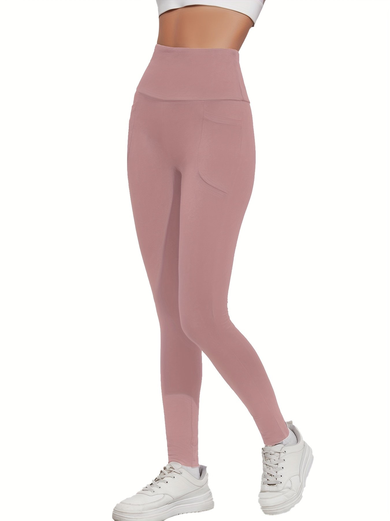 Women's Super Soft High-Waisted Leggings with Pockets – Tummy Control Yoga & Running Pants