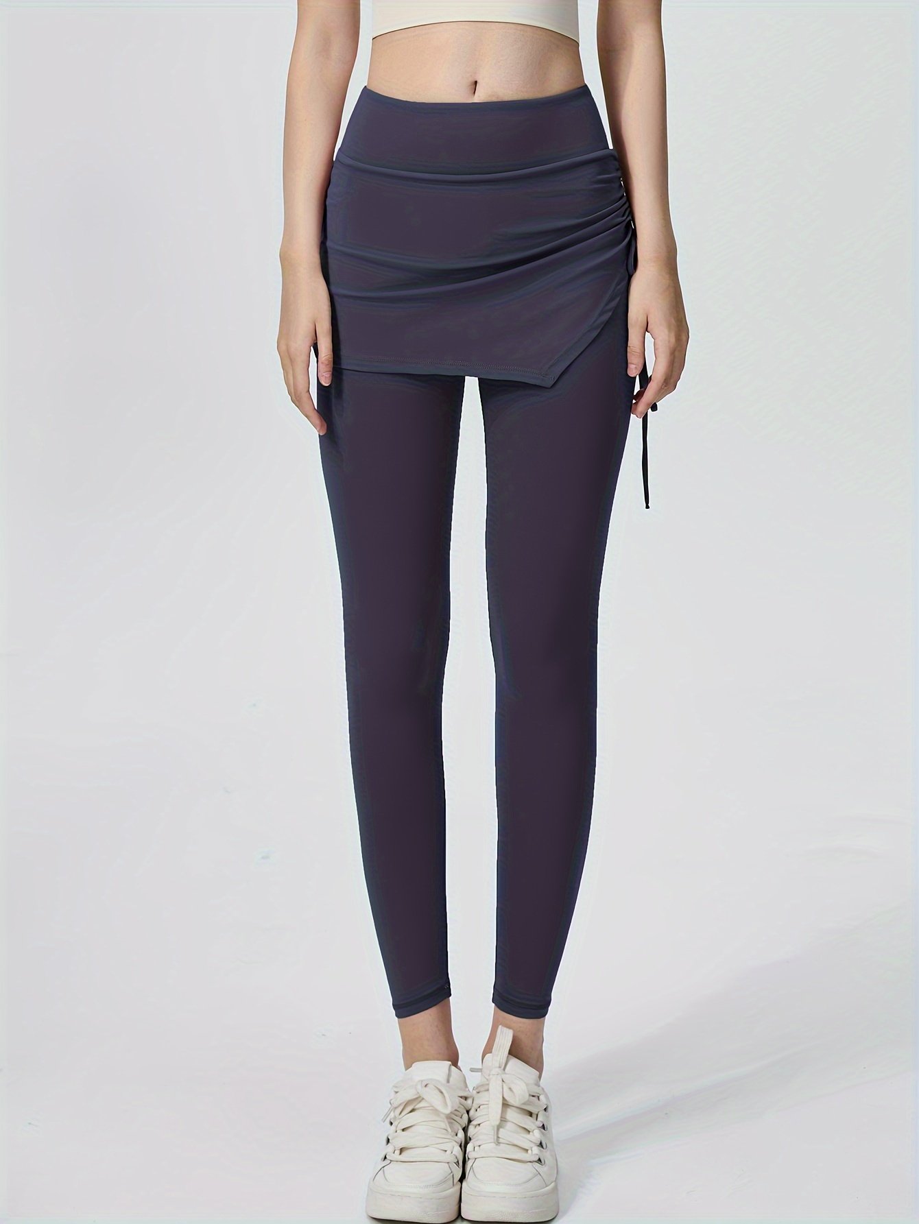 Women's High-Waist Tummy Control Yoga Leggings – European Style Fitness Pants (Titanium Grey)