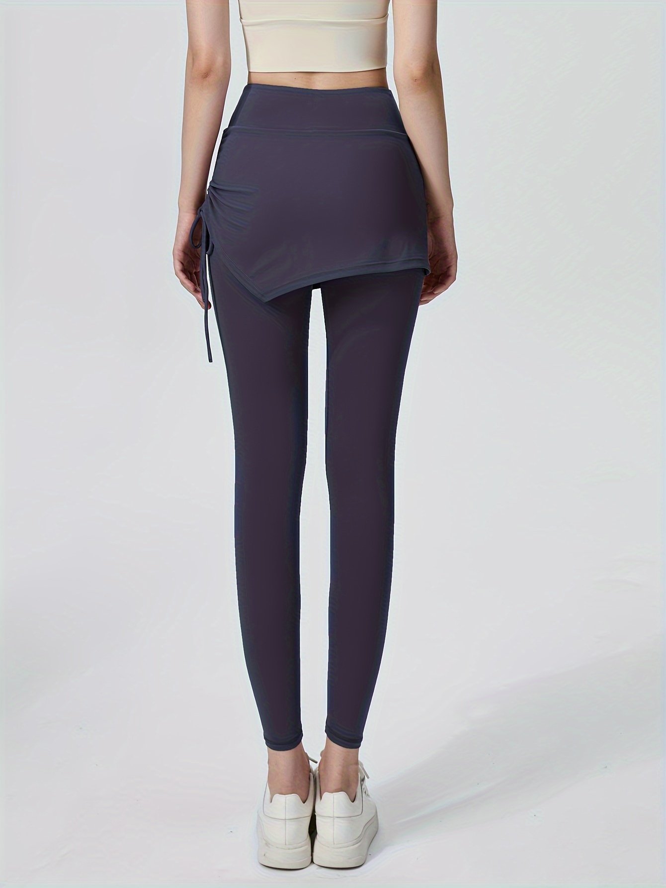 Women's High-Waist Tummy Control Yoga Leggings – European Style Fitness Pants (Titanium Grey)