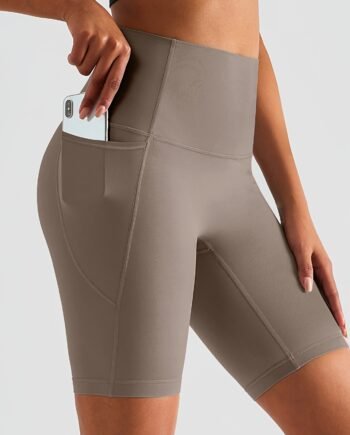 Women's Seamless Hip-Lifting Yoga Shorts with Pocket – High-Waist Fitness Shorts